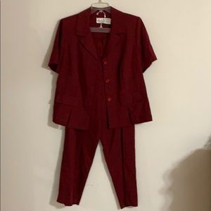 2 Piece Red with Black detail: jacket & pants